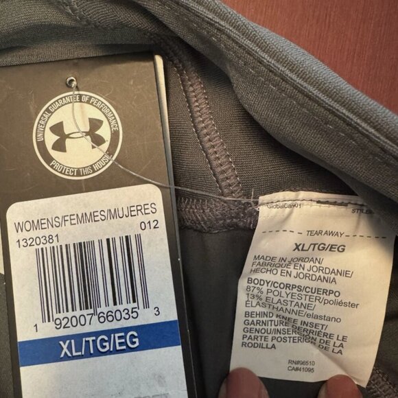 Under Armour Heat Gear Compression Leggings Womens Ankle Gray White Zip XL NWT - Picture 16 of 16